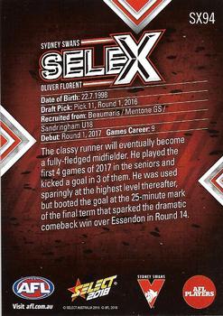 2018 Select Footy Stars - Selex #SX94 Oliver Florent Back